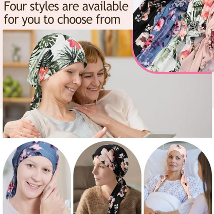 ⏳Begränsad tid – 50% rabatt⏰Kvinnors blommiga förknutna huvudscarf