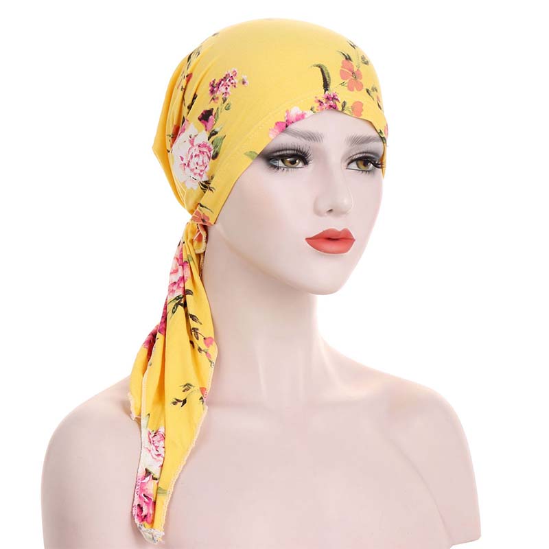 ⏳Begränsad tid – 50% rabatt⏰Kvinnors blommiga förknutna huvudscarf