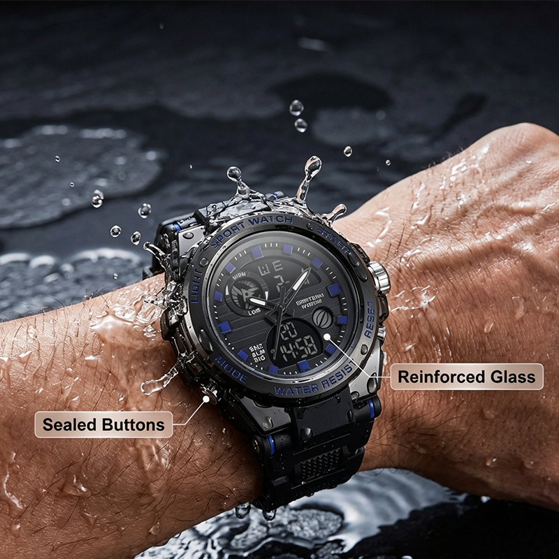 ⌚ 50% RABATT NU!💪 Herr Vattentät Sportklocka – Dual Display & Stöttålig – Outdoor Essential 💧