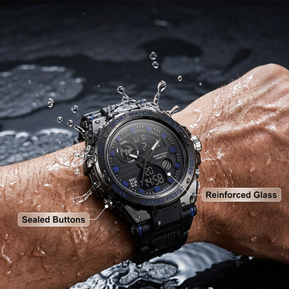 ⌚ 50% RABATT NU!💪 Herr Vattentät Sportklocka – Dual Display & Stöttålig – Outdoor Essential 💧
