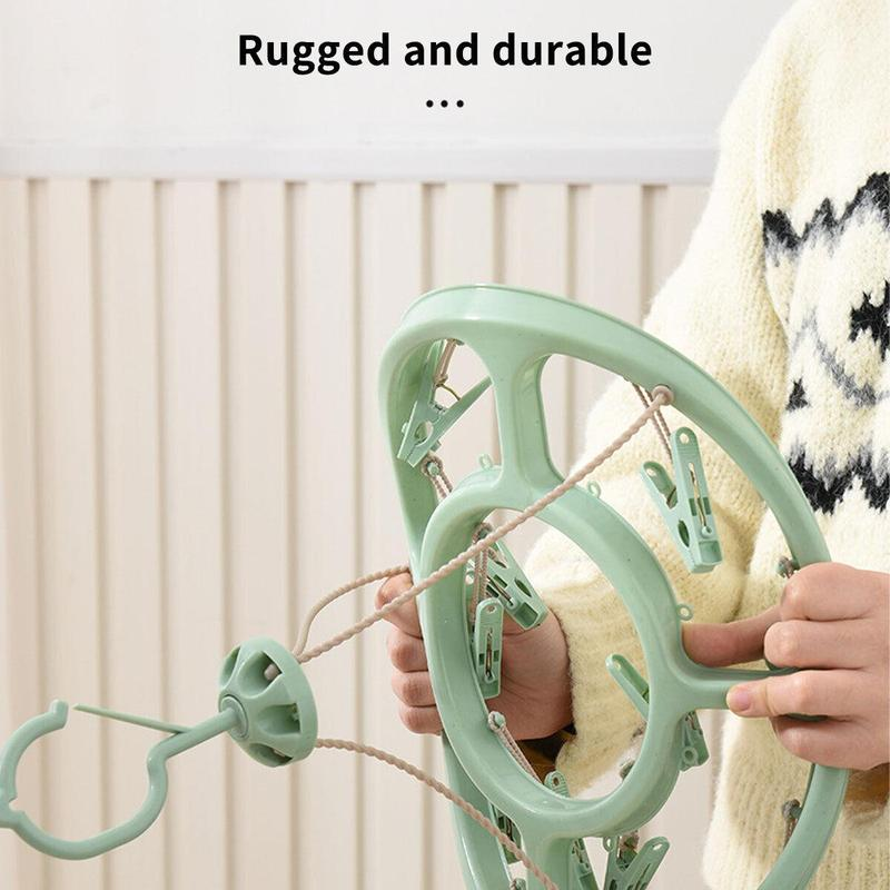 🔥 Så länge lagret räcker – 50 % RABATT! 🎉 24-klips vindskyddad klädhängare – Torka smartare 🧺