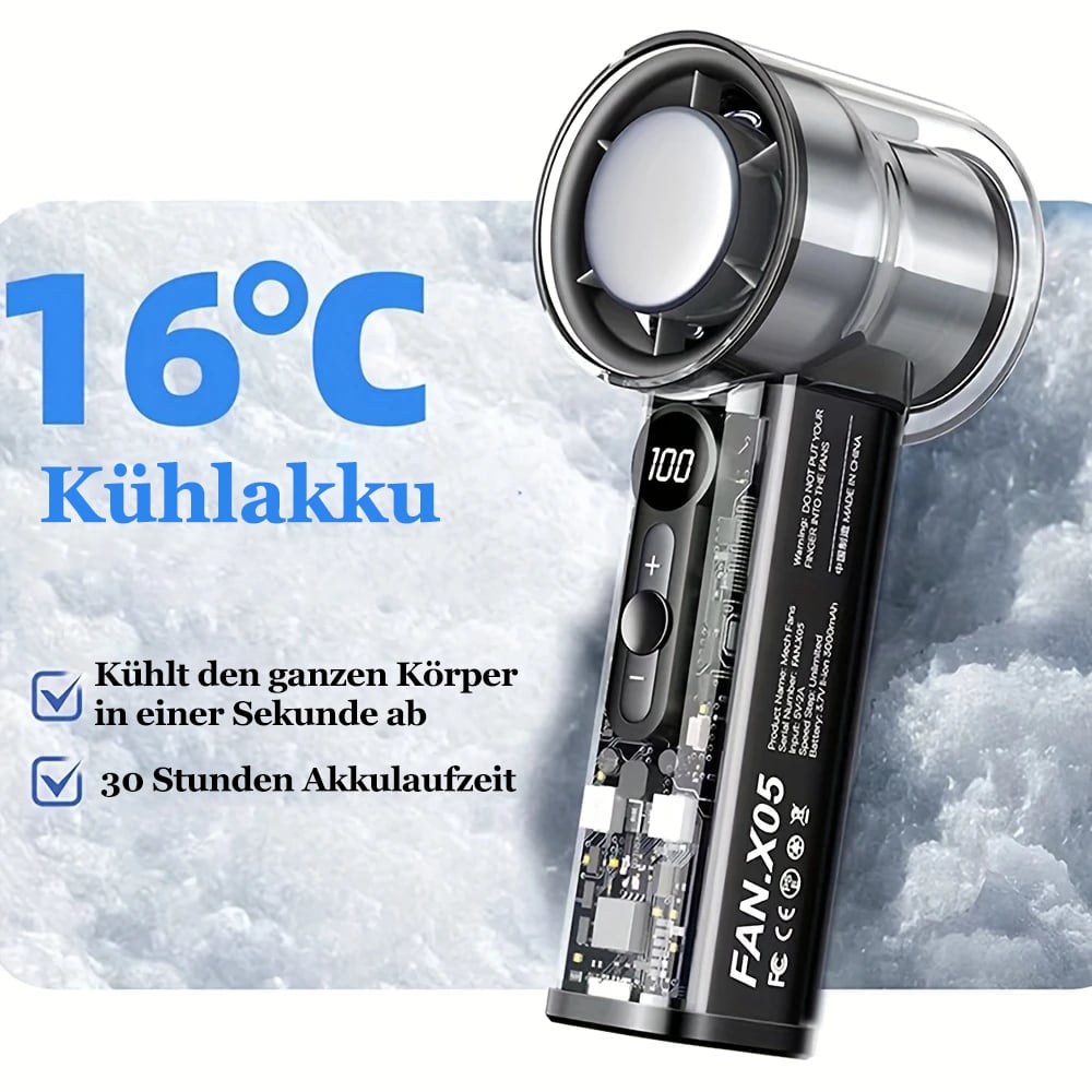 🔥 Begränsat sommarerbjudande!❄️Bärbar kylfläkt utan blad, personlig minikylfläkt med över 100 hastighetsinställningar och digital display