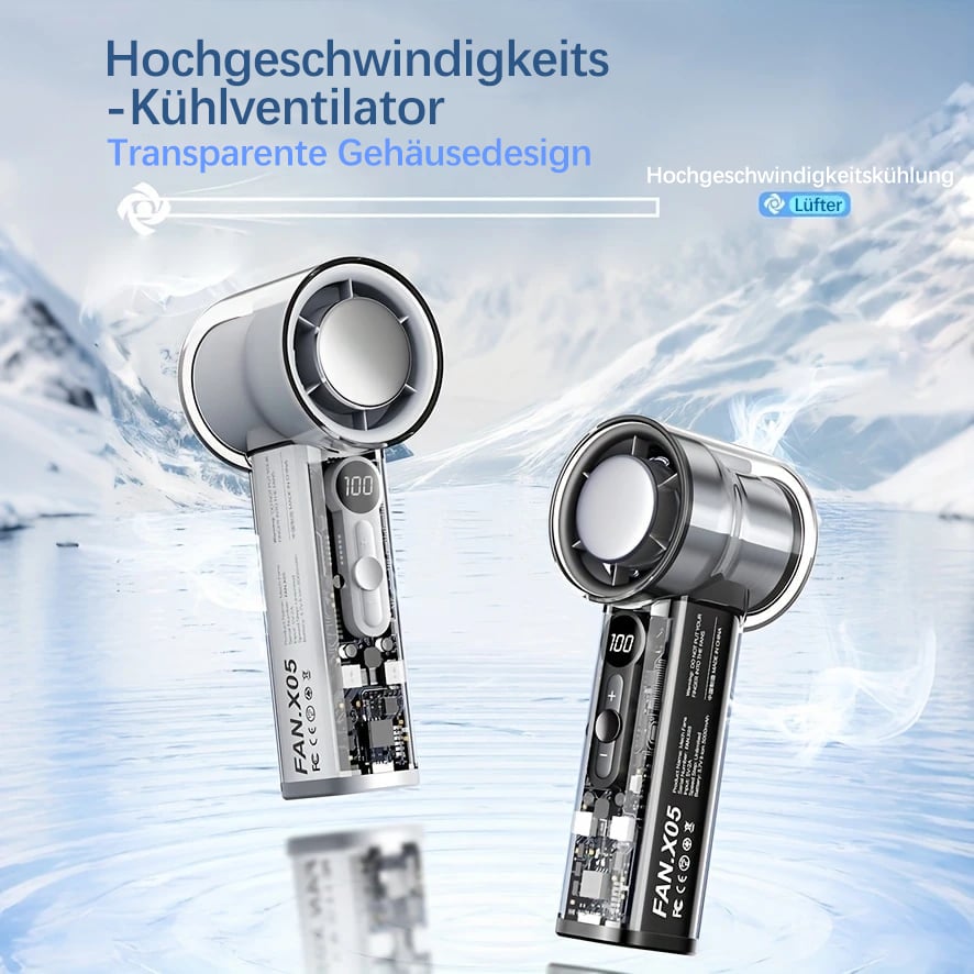 🔥 Begränsat sommarerbjudande!❄️Bärbar kylfläkt utan blad, personlig minikylfläkt med över 100 hastighetsinställningar och digital display