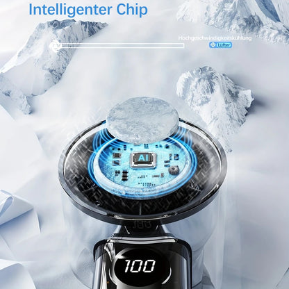 🔥 Begränsat sommarerbjudande!❄️Bärbar kylfläkt utan blad, personlig minikylfläkt med över 100 hastighetsinställningar och digital display