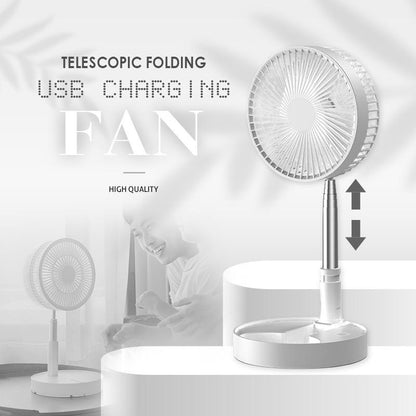 🌀 50 % RABATT NU! 🔋 Teleskopisk, hopfällbar fläkt med USB-laddning – justerbar höjd, tystgående och bärbar – perfekt för skrivbordet, resan eller utomhusbruk 💨