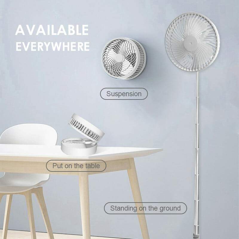 🌀 50 % RABATT NU! 🔋 Teleskopisk, hopfällbar fläkt med USB-laddning – justerbar höjd, tystgående och bärbar – perfekt för skrivbordet, resan eller utomhusbruk 💨