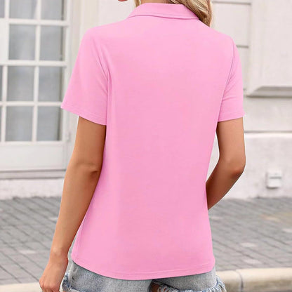 ⏳Begränsad tid – 50% rabatt⏰Casual V-ringad T-shirt med krage för kvinnor