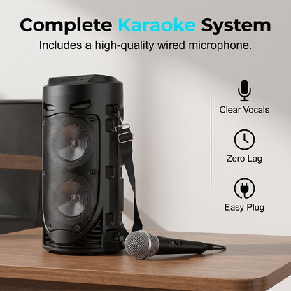 🔥 50% RABATT på utvalda produkter🎉 🚚Gratis Frakt 📢Bärbar Bluetooth-högtalare med trådbunden mikrofon