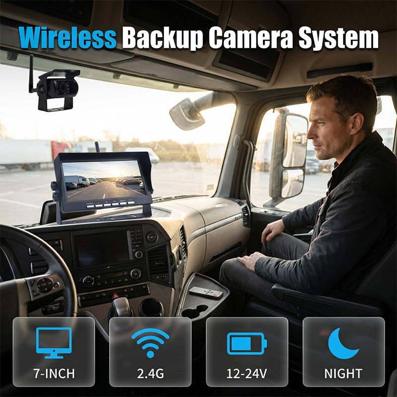 🎁 50% RABATT 🚀 Modern bilteknik för vardagen 🚗 7-tums HD backkamera trådlös – smidig installation & bättre kontroll ⚡