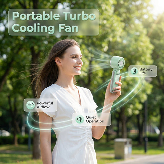 🥳  2026 – 50 000+ solgt!   👵❤️  50 % rabatt! Bärbar turbo sammanfällbar fläkt med LED-skärm 💨