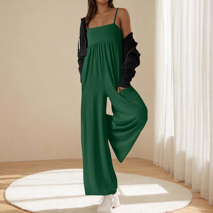 🎉 Strand Casual Axelbandslös Rygglös Jumpsuit med Vida Ben