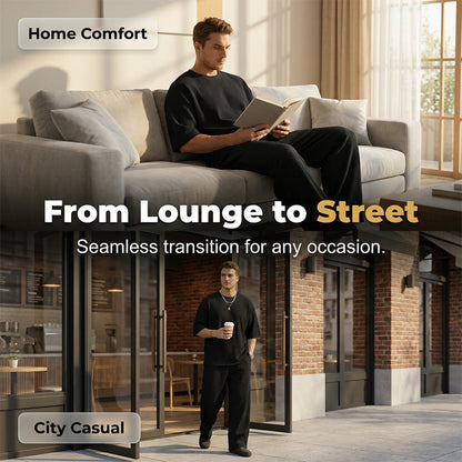 👕👖 Avslappnat ribbad lounge-set för män
