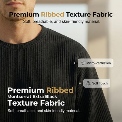 👕👖 Avslappnat ribbad lounge-set för män