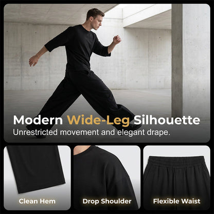 👕👖 Avslappnat ribbad lounge-set för män
