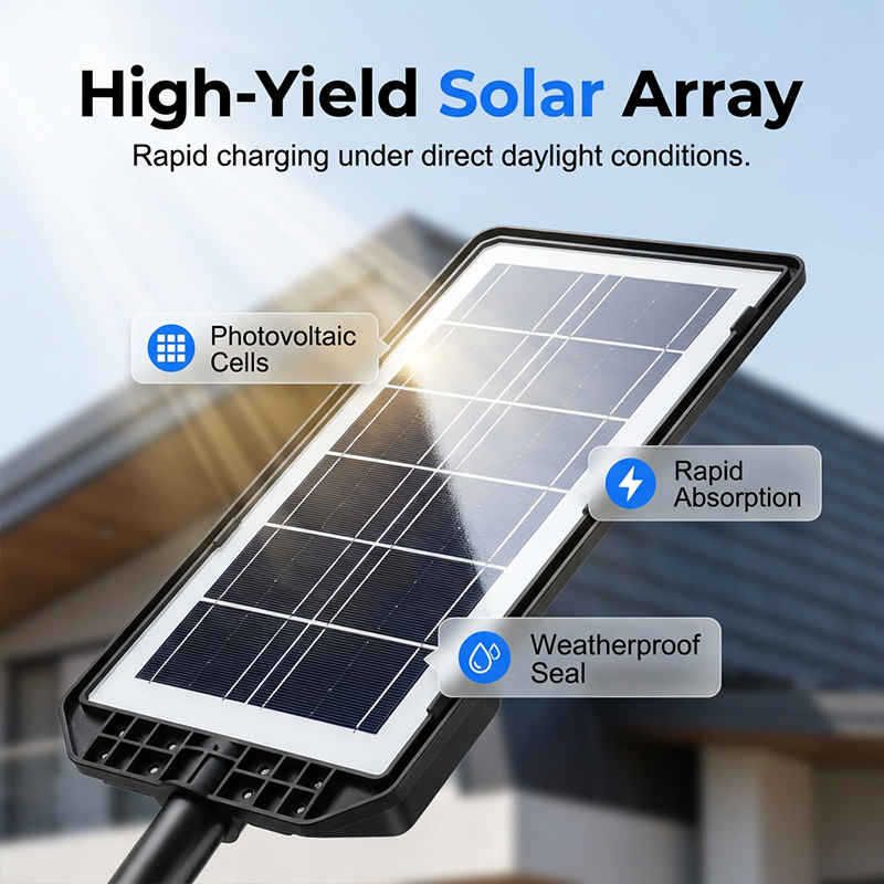 Solcellsdriven gatlykta med rörelsesensor – IP67 vattentät, 240° bred belysning & långlivat LFP-batteri ☀️🔍