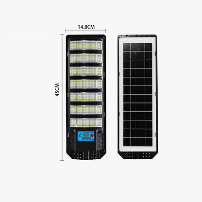 Solcellsdriven gatlykta med rörelsesensor – IP67 vattentät, 240° bred belysning & långlivat LFP-batteri ☀️🔍