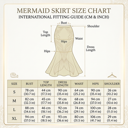 👗 BEGRÄNSAD TID – 50 % RABATT! ✨ Damset med bar axel, topp och kjol – Broderad, fisksvansformad och elegant