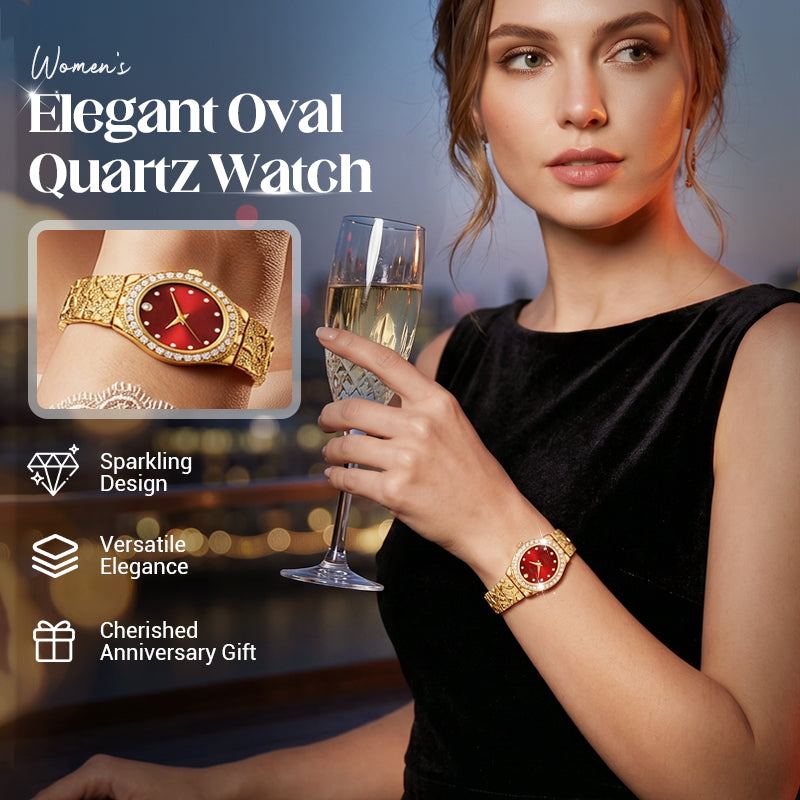 ⌚ BEGRÄNSAD TID 50% RABATT! ✨ Dam Oval Kvartsur – Elegant, Minimalistisk, Delikat 💫