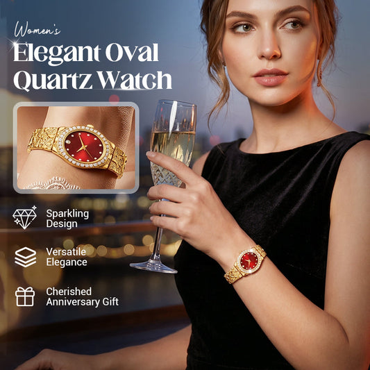 ⌚ BEGRÄNSAD TID 50% RABATT! ✨ Dam Oval Kvartsur – Elegant, Minimalistisk, Delikat 💫