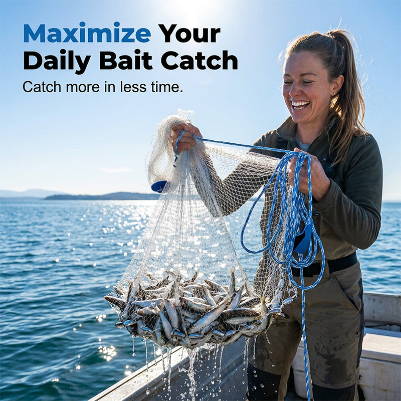 🎣 50% RABATT NU!✨ Easy-Throw Kastnät – Kraftigt Nät, Snabb Sänkning & Bekvämt Grepp – Fiske Essential 🌊