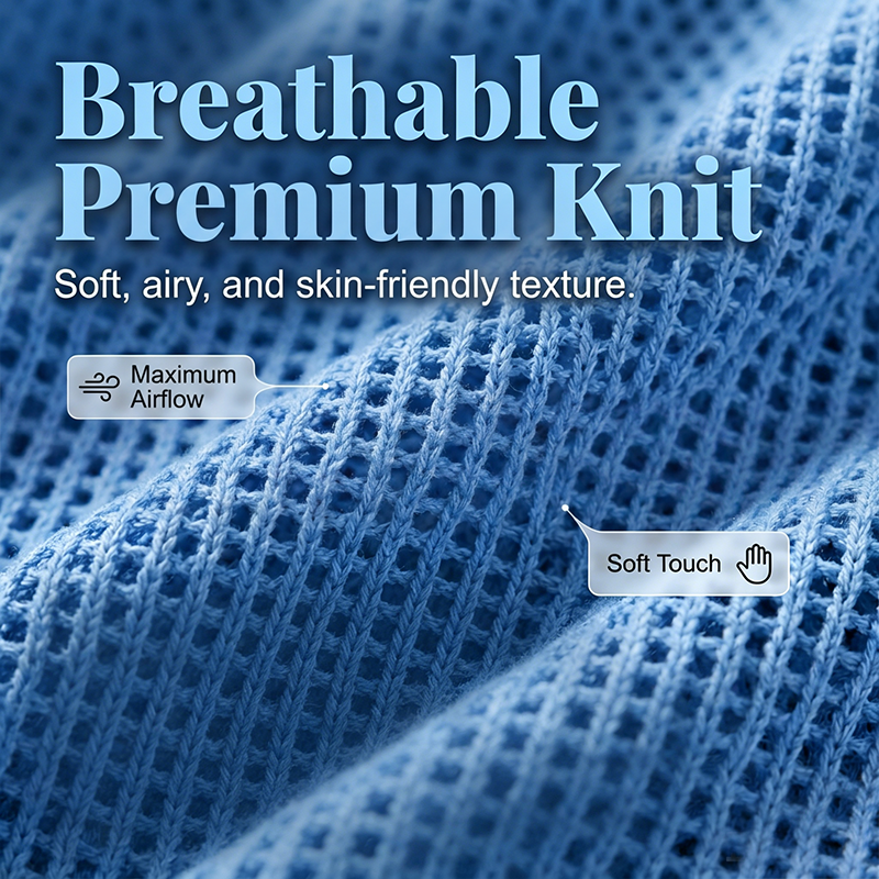 👚 50% RABATT NU!🌬️ Kortärmad Stickad Knappskjorta – Andningsbar Vävnad & Relaxad Passform – Sommarlager ☀️