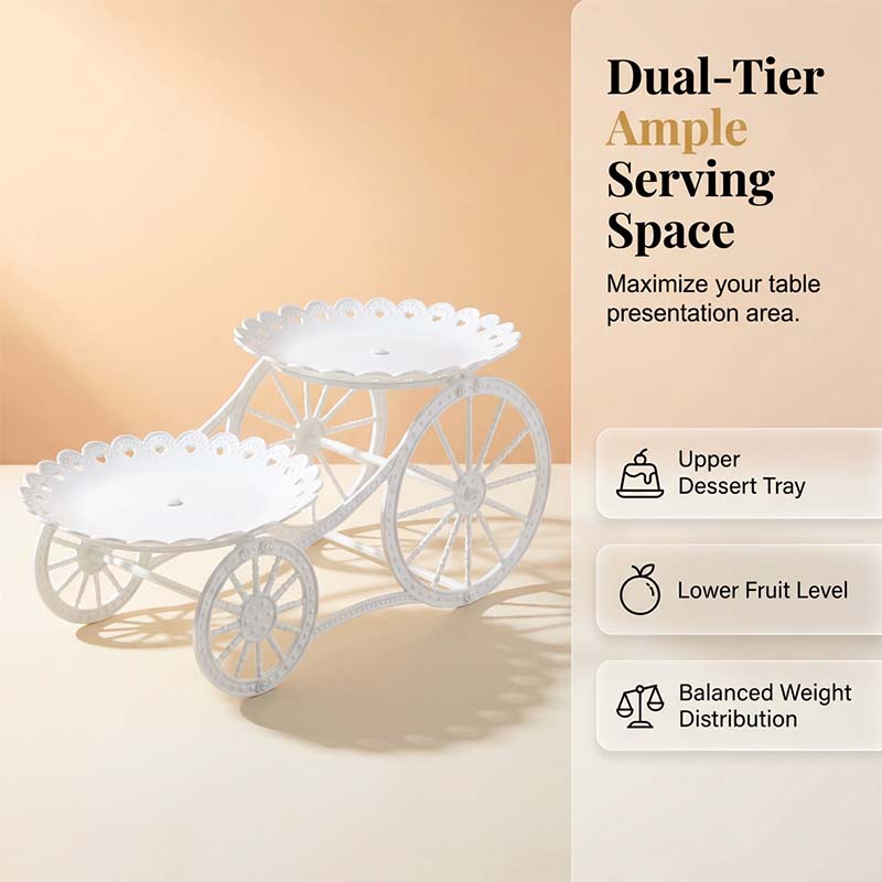 Tvåvånings serveringsställ med vagnsdesign