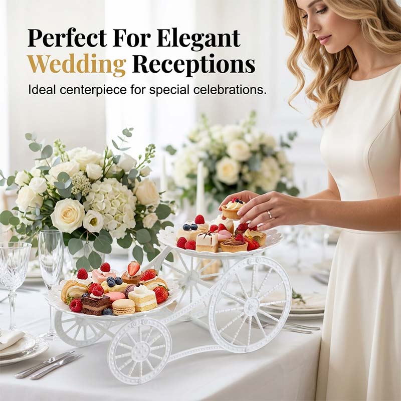 Tvåvånings serveringsställ med vagnsdesign
