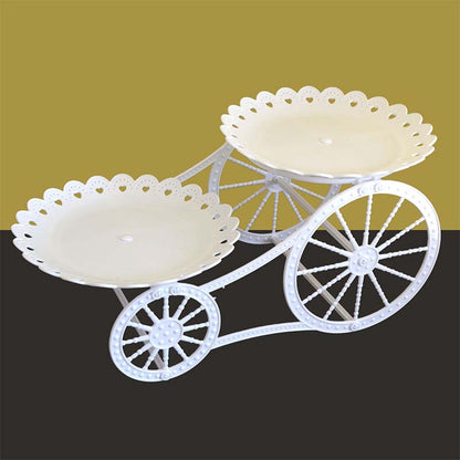 Tvåvånings serveringsställ med vagnsdesign