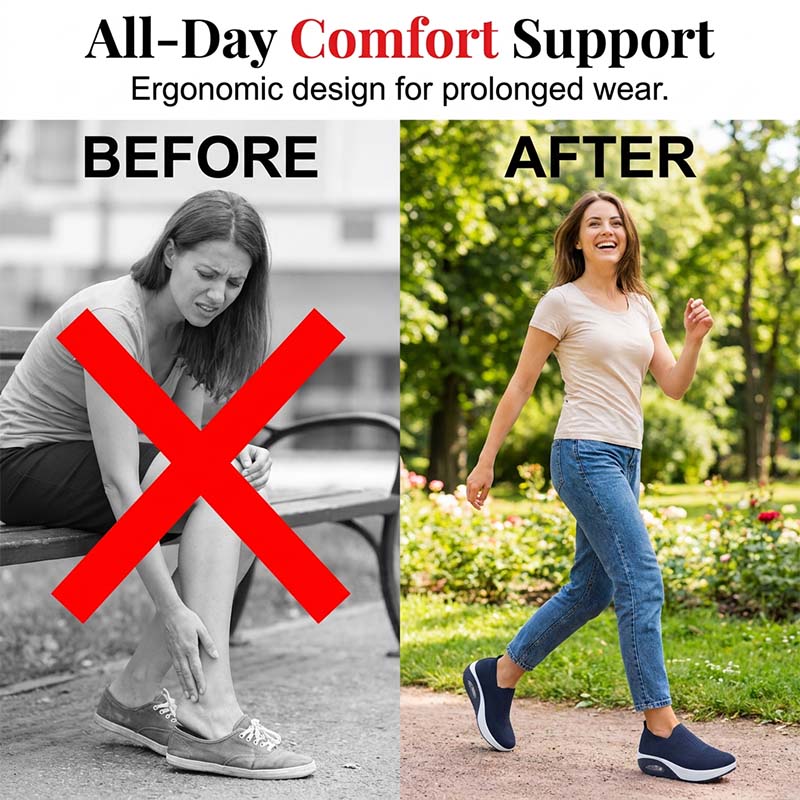 👟 50% RABATT NU! 💨 Luftkuddade Slip-On Promenadskor – Andningsbart Mesh, Stötdämpande & Lättvikt – Perfekta För Dagliga Promenader, Resor & Långa Stående Arbetsdagar 🦶