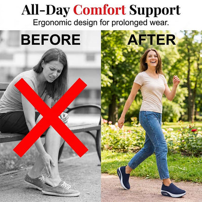 👟 50% RABATT NU! 💨 Luftkuddade Slip-On Promenadskor – Andningsbart Mesh, Stötdämpande & Lättvikt – Perfekta För Dagliga Promenader, Resor & Långa Stående Arbetsdagar 🦶