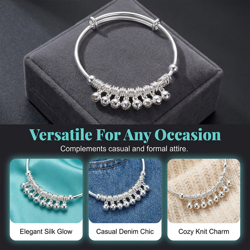 🔔 50% RABATT NU! ✨ Klocka Charm Armband – Justerbart, Silverfinish & Lättvikt – Skonsamt Ljud, Elegant Look 💍