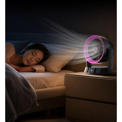 Tyst skrivbordsfläkt med smart LED-display