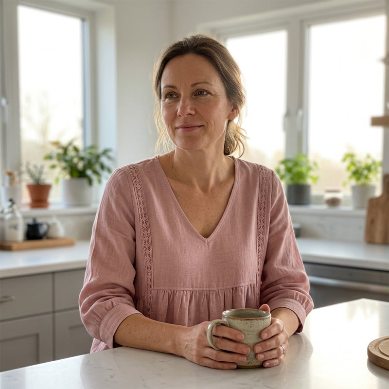 👚 50% RABATT NU! 🕊️ Kvinnors Casual V-ringad Spetskant Topp – Kejsarskuren, Lättvikt & 3/4 Ärmar – Flödande, Andningsbar & Romantisk ✨