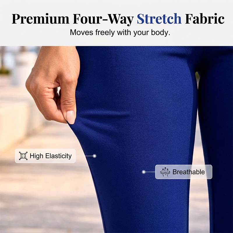 👖50 % RABATT! ✨Mageformande stretchiga capribyxor – hög midja, 4-vägsstretch, eleganta detaljer 🌼