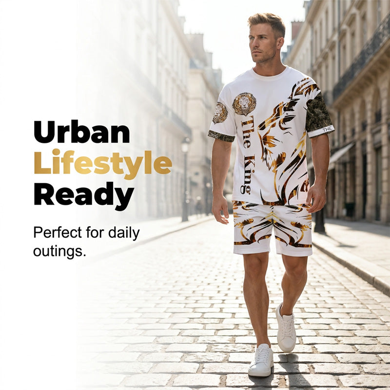 🔥 50% RABATT på utvalda produkter🎉 Herrset med Lejonmotiv – Tufft, Andningsbart & Urban Cool 😎