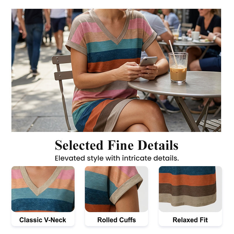 👗 50% RABATT NU!🌬️ V-ringad T-shirtklänning – Casual & Luftig – Sommar Essential ☀️