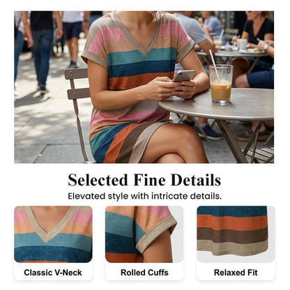 👗 50% RABATT NU!🌬️ V-ringad T-shirtklänning – Casual & Luftig – Sommar Essential ☀️