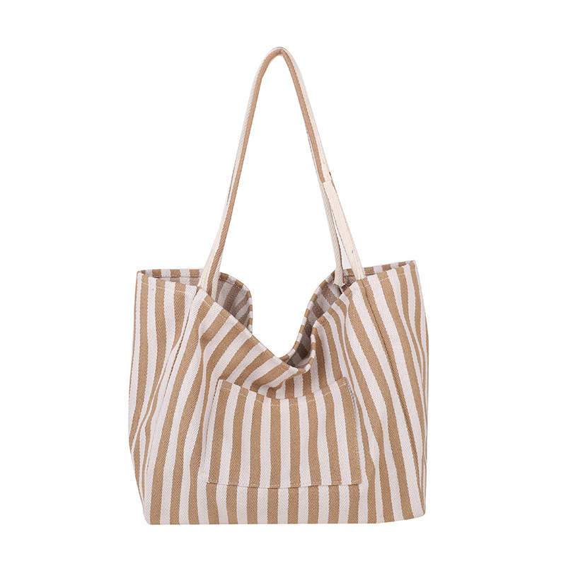 🌸 50 % RABATT NU! 🌸 Klassisk randig strand- & shoppingväska – rymlig, stilren & perfekt för soliga dagar 🏖️🛍️