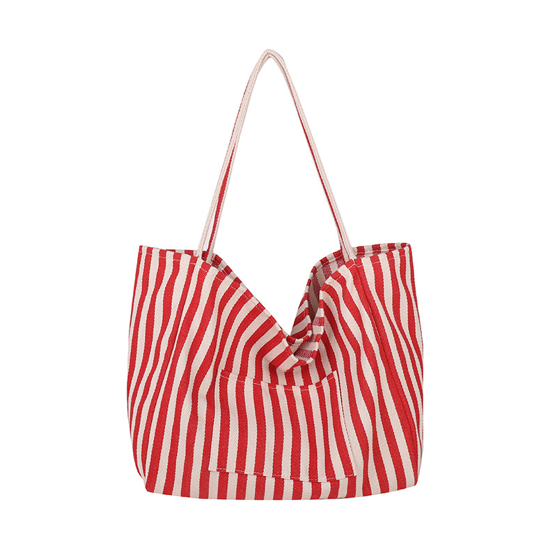 🌸 50 % RABATT NU! 🌸 Klassisk randig strand- & shoppingväska – rymlig, stilren & perfekt för soliga dagar 🏖️🛍️