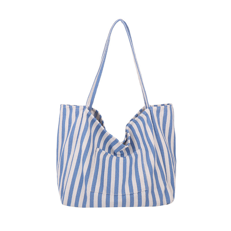 🌸 50 % RABATT NU! 🌸 Klassisk randig strand- & shoppingväska – rymlig, stilren & perfekt för soliga dagar 🏖️🛍️