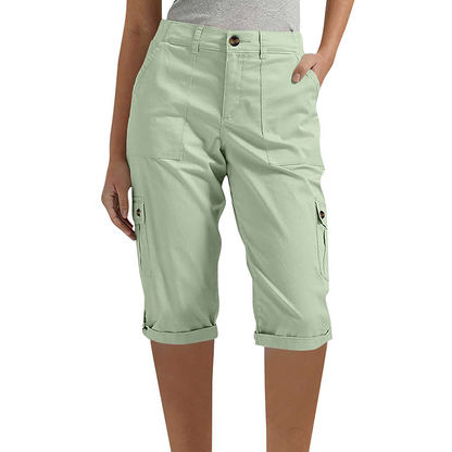 ✨50% RABATT NU! ✨Casual cargobyxor i caprilängd med fickor för dam