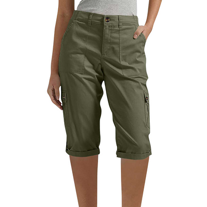 ✨50% RABATT NU! ✨Casual cargobyxor i caprilängd med fickor för dam