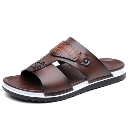👞 50% RABATT! 💫 Herr konstläder slip-on sandaler – Andningsbar mesh & halksäker sula – Bekväm passform, perfekta för sommar, strand eller vardagspromenader 🏖️