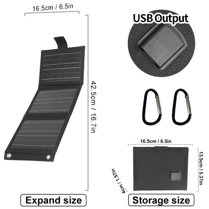 🔥50% RABATT NU!🔥 Bärbar Solpanel med USB-laddare