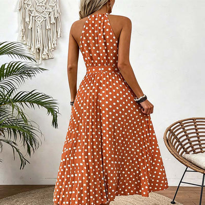 ⏳50 % rabatt under en begränsad tid⏰Halterklänning med prickar för dam👗