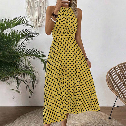 ⏳50 % rabatt under en begränsad tid⏰Halterklänning med prickar för dam👗