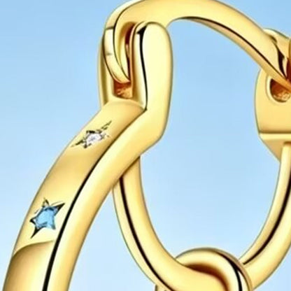 ✨ 50% RABATT! ☀️ Himmelsk dubbellagrig ringörhängen – Måne & stjärnor design – Lätta, glittrande & romantiska – perfekta för vardag eller kvällsfest 🌙