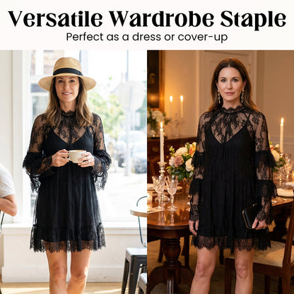 🔥 50% RABATT på utvalda produkter🎉Elegant Uringad Klänning i Spets