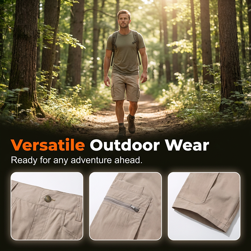 🩳 50% RABATT NU! 🔧 Herr Zip-Up Cargoshorts – Andningsbara, Säkra Fickor & Lös Passform – Ledredo, Stadsmart 🌲