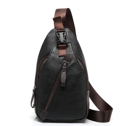 🎒 50% RABATT NU! 🧳 Herr PU Läder Chest Bag – Lättvikt, Organiserad & 3-i-1 Stil – Bär Som Bröstväska, Axelväska Eller Handväska 🔥